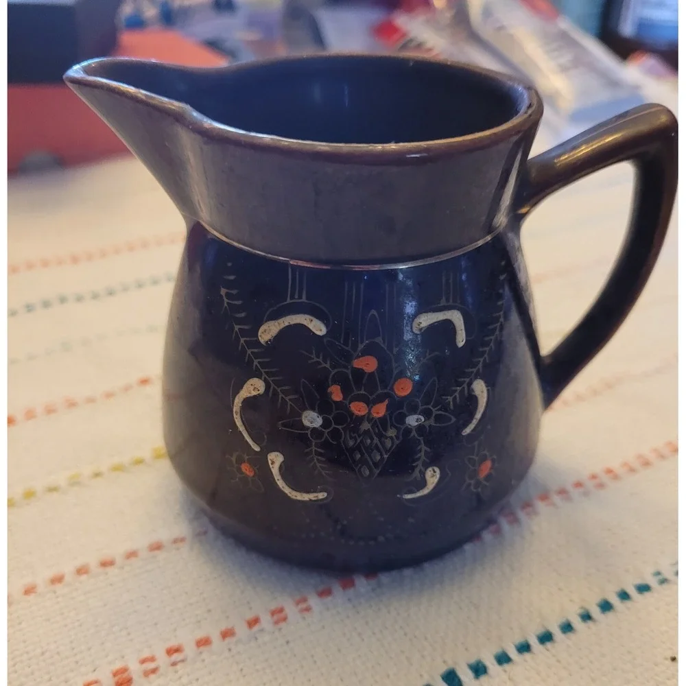 Vintage Japan Creamer Brown with Flower Design